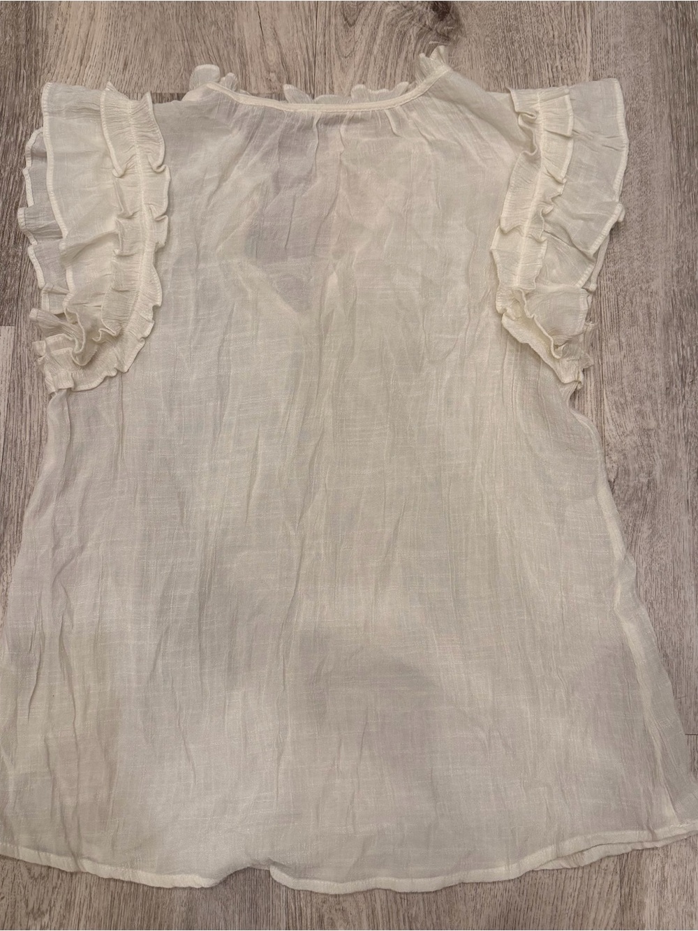 Mine Cream Ruffle Sleeve Blouse | Size Medium - Picture 3 of 3